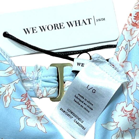 WeWoreWhat NWT Halogen Blue Floral Allie Underwire Padded Bikini Swim Top Large - Picture 10 of 11